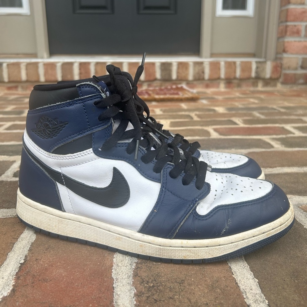 Nike Air Jordan 1 Retro OG High Navy White Black Sneakers 10